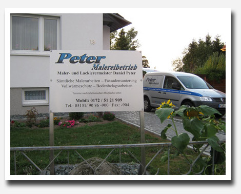 Willkommen beim Malereibetrieb Peter